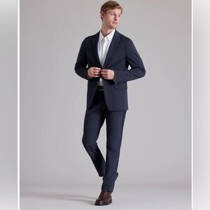 NEW Rhone Men’s Commuter Seersucker Sport Coat Blazer Navy Blue Size Small